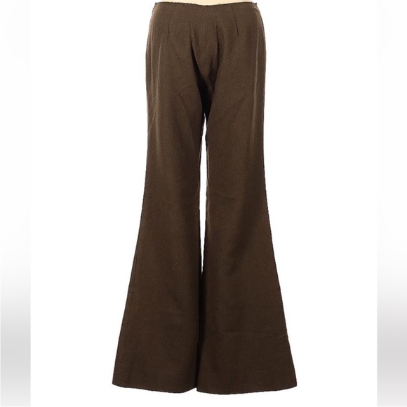 Tory Burch Brown Wool Wide Leg Sailor Button Front Dress Slacks Pants size 2 - Picture 11 of 13